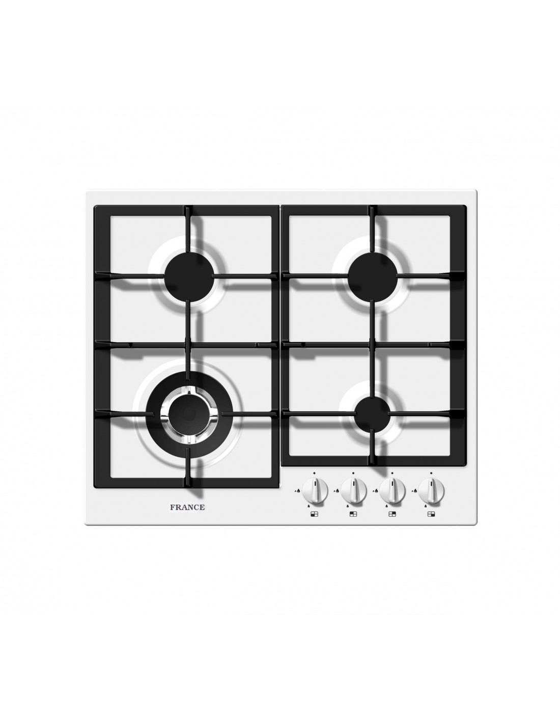 France Gaz Cooktop White 60cm PLUX64White