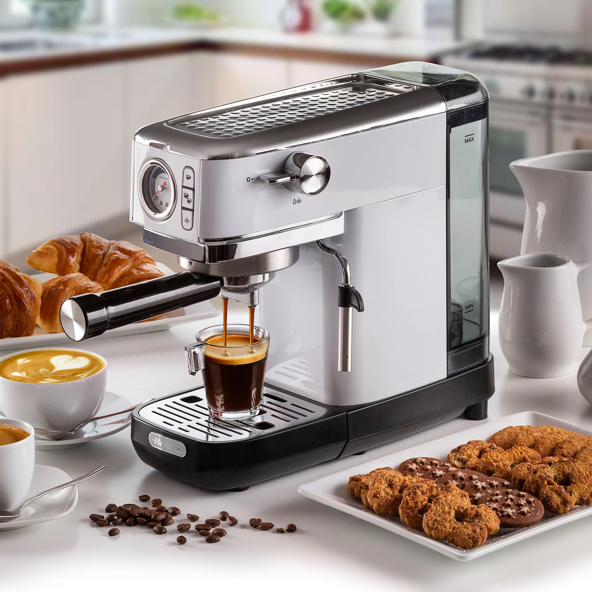 Ariete Moderna Metal Espresso Maker, White, 1381/14