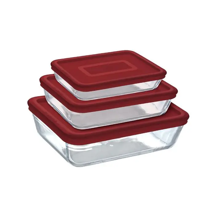 Pyrex SET 3 Roast +LID Red CK&FZ 266574
