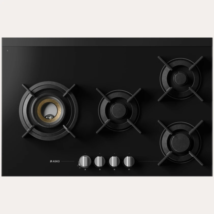ASKO Gas Hob Black Ceramic Glass 80cm HG8843BGB1