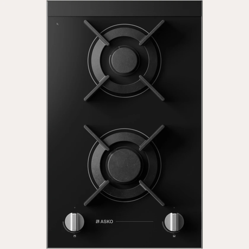 ASKO Gas Hob Black Ceramic Glass 33cm 2 Burners HG8320BGB1